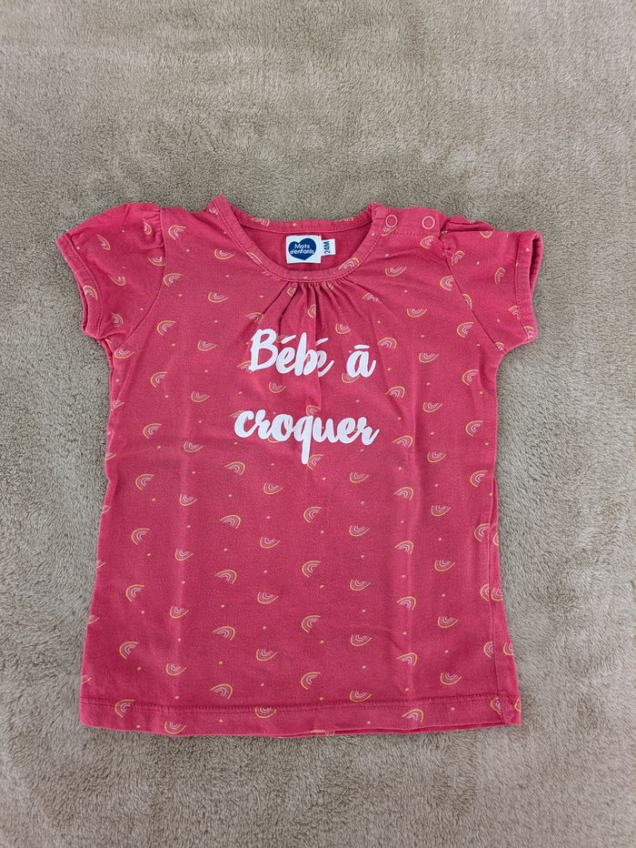 T-shirt Rose "Bébé à Croquer" Mots d'enfants