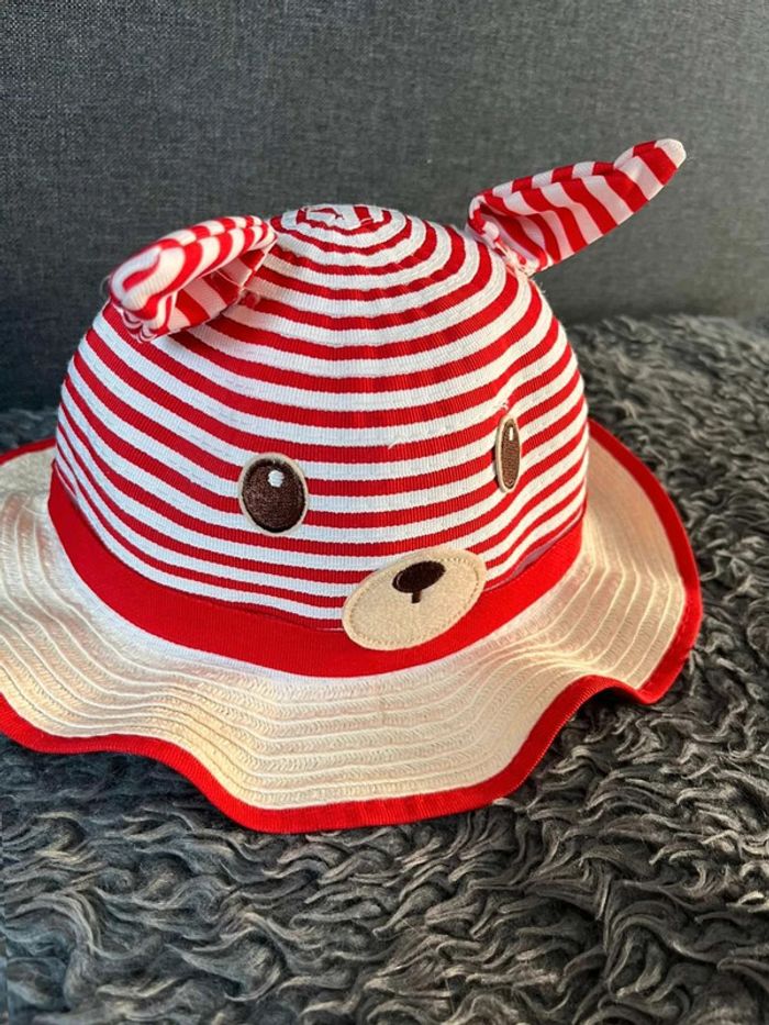 Chapeau protection solaire bébé fille lapin - photo numéro 2