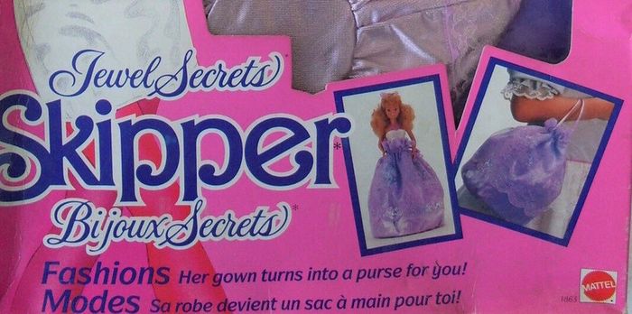 🎀 Jupe mauve dentelle skipper vintage - photo numéro 2