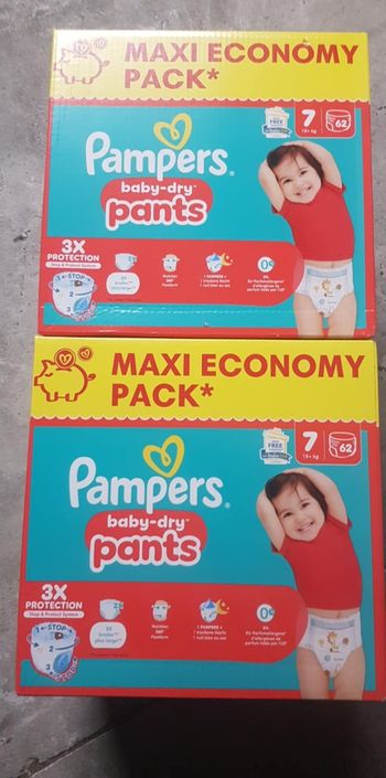 2 boîte de couche Pampers pants taille 7 a 50€