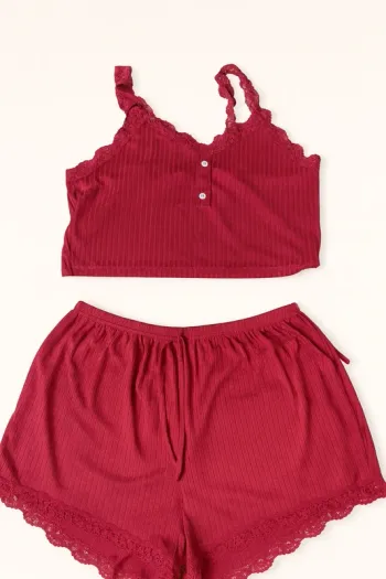 Ensemble pyjama short & top dentelle – Taille 42