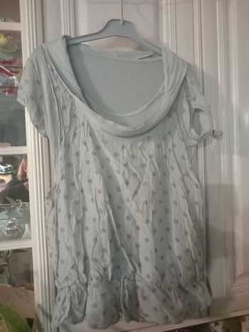 Tee-shirt à pois vert