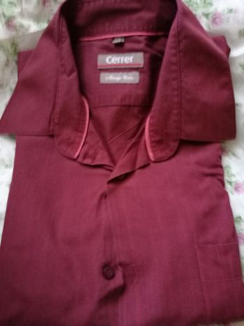 Chemise homme manches longues bordeaux marque Cerrer taille 3