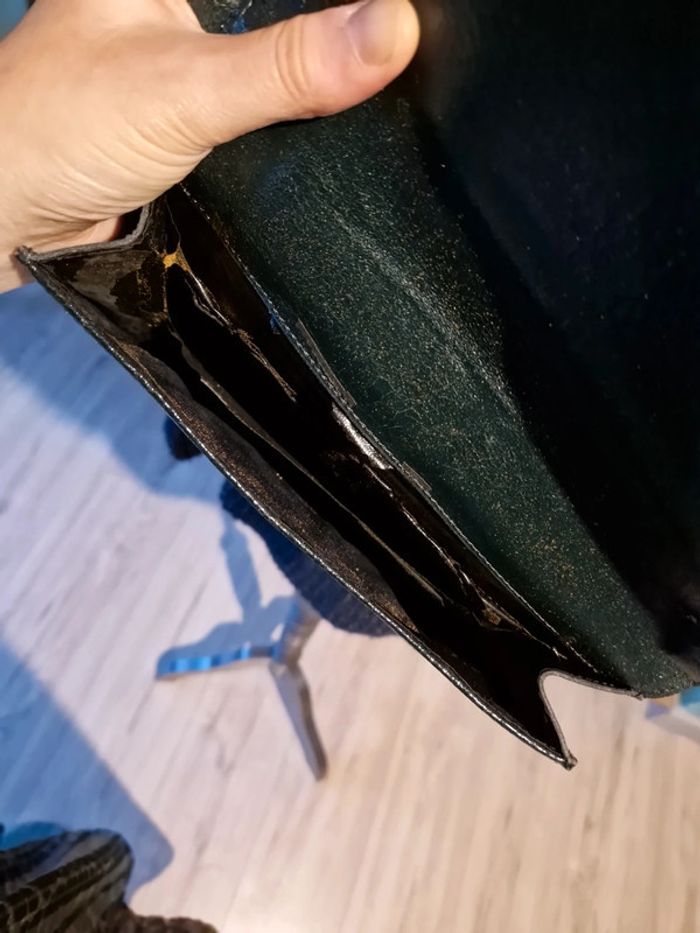 Petit sac vert bouteille vintage années 80 - photo numéro 8