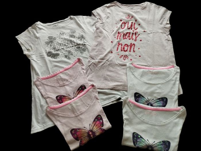 Lot de 6 tee shirts 12 ans fille manches courtes
