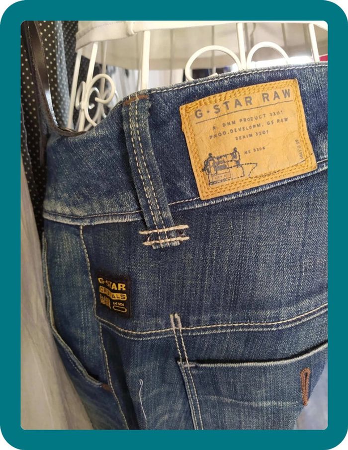 Jean melt loose tapered G star 3301 neuf à bretelles - photo numéro 6