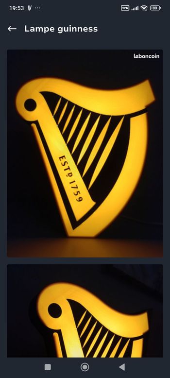 Lampe LED Guinness