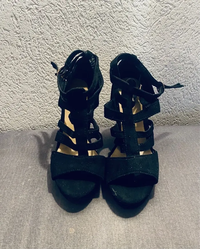 Talon compensé noir et marron SHEIN
