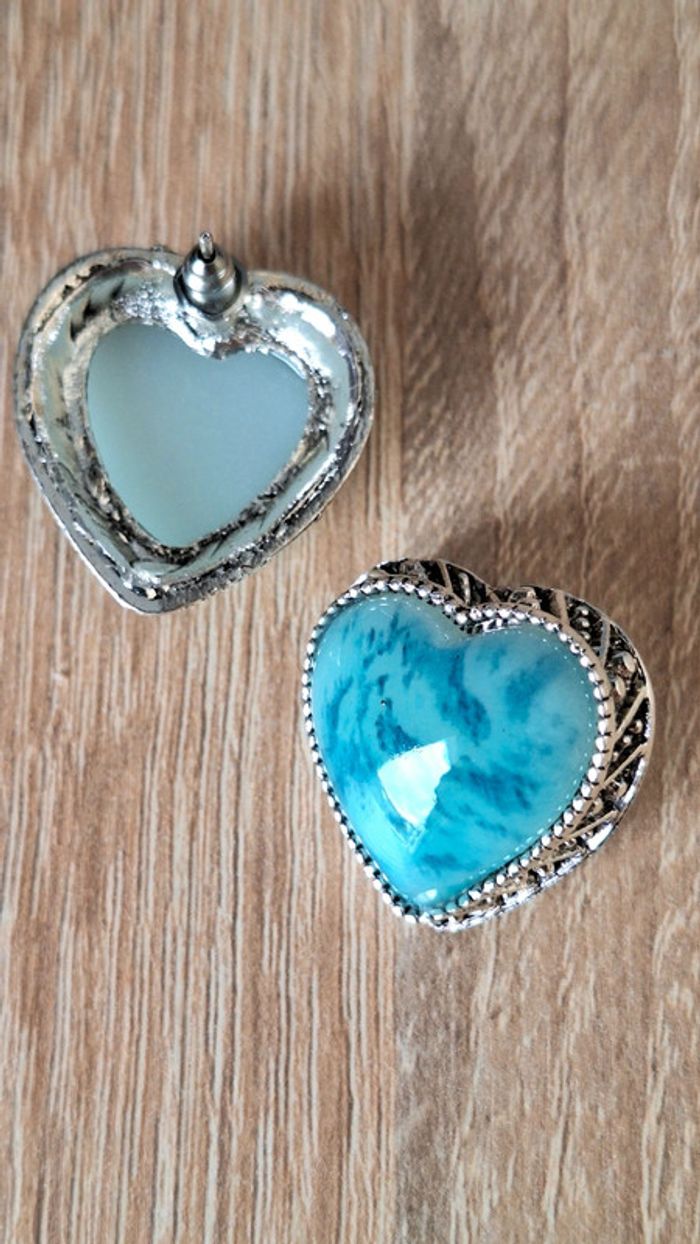 🟡 Boucles d'oreilles coeur 🚫-50% #alexegbijoux - photo numéro 2