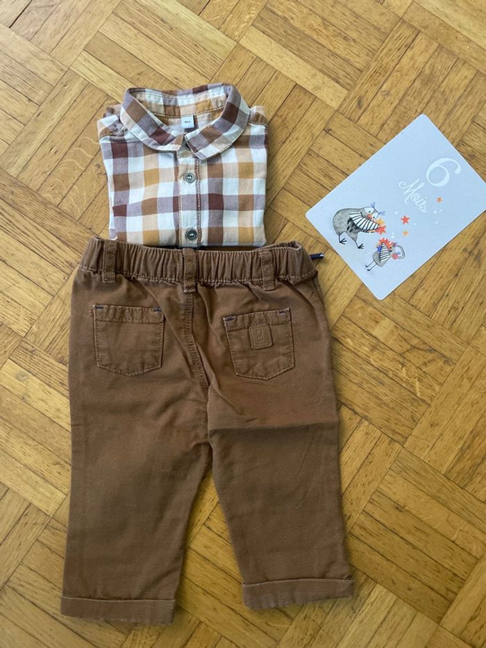 Ensemble pantalon chemise taille 6 mois - photo numéro 2