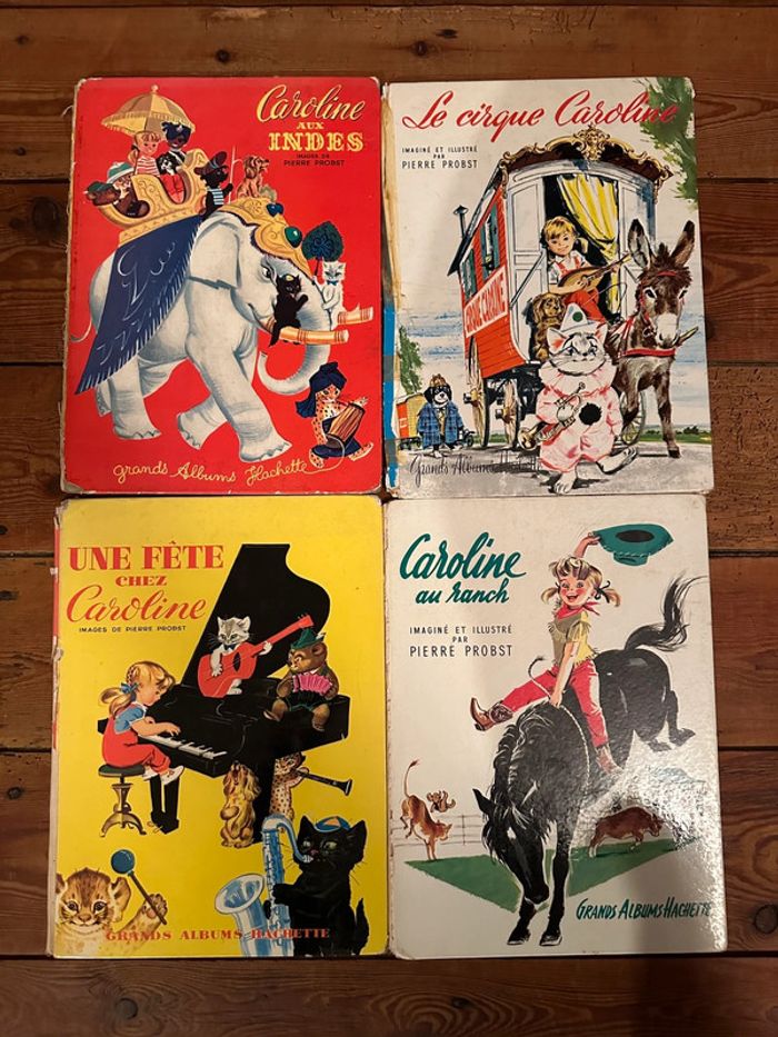 Lot de 4 livres Caroline Grands albums Hachette anciens état satisfaisant Probst