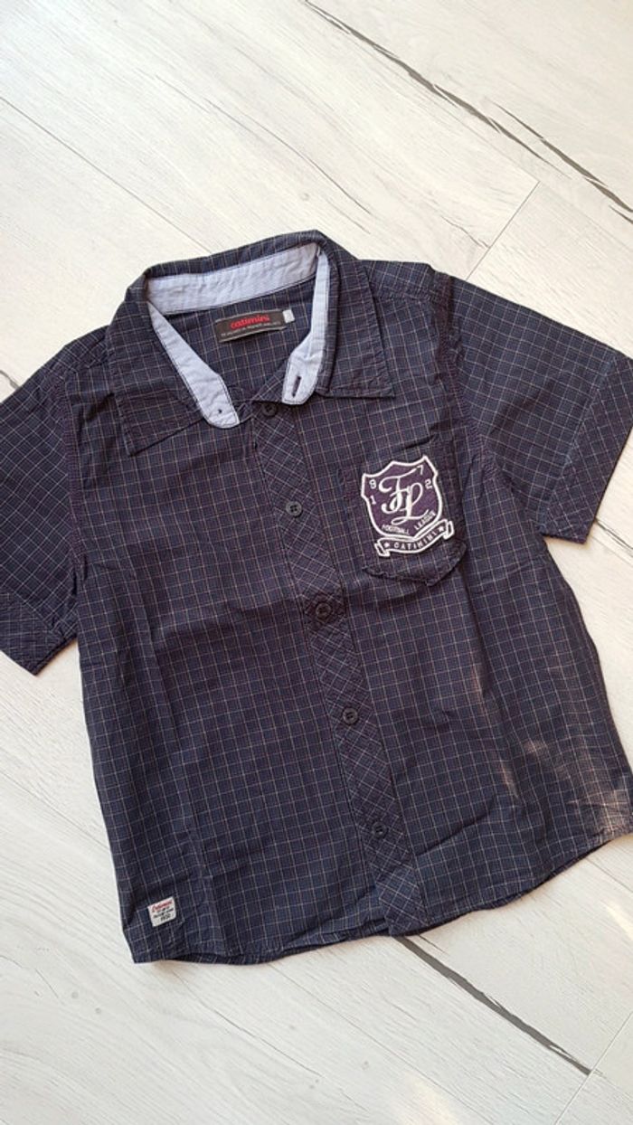 Chemise à carreaux manches courtes catimini garçon 8ans neuve