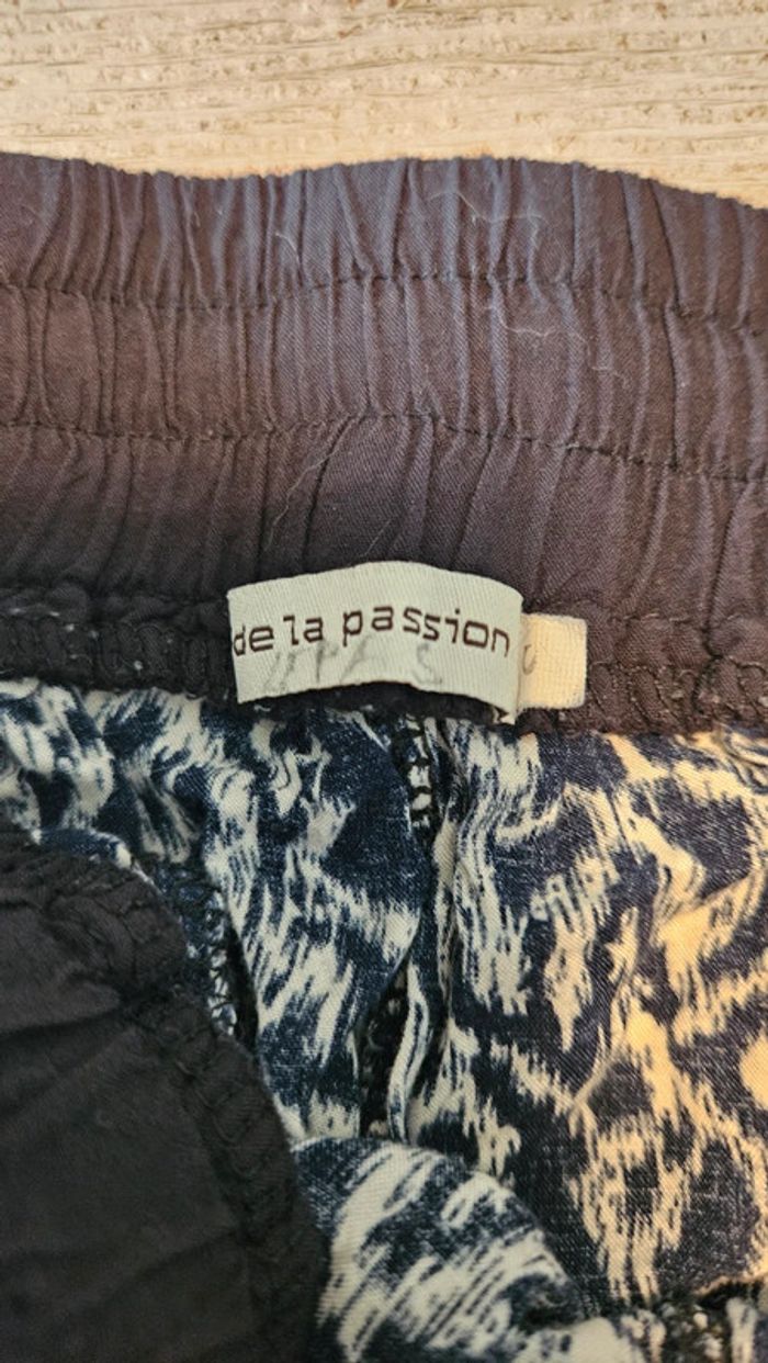 Pantalon d été léger, noir et blanc, F de la passion, S, peu mis - photo numéro 5