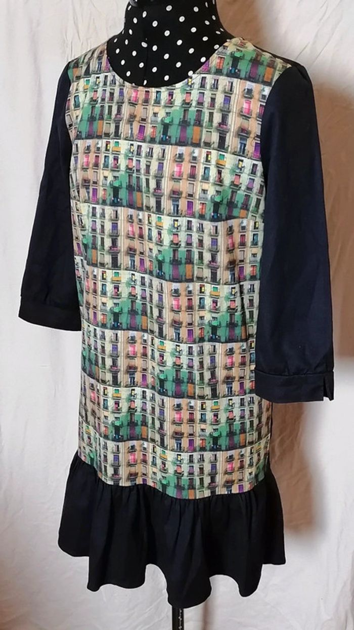 Robe Pop Art à motif multicolore bleu marine taille 36 Nafnaf - photo numéro 7