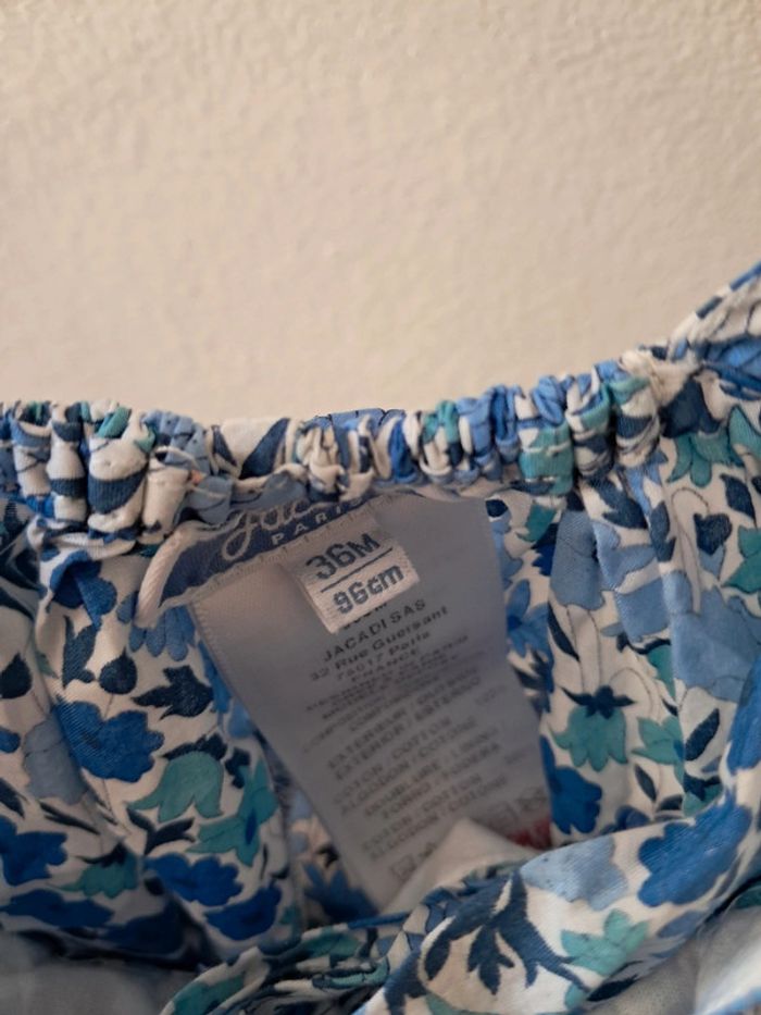 Combishort dos nue Jacadi liberty poppy and daisy bleu 36mois parfait état - photo numéro 3