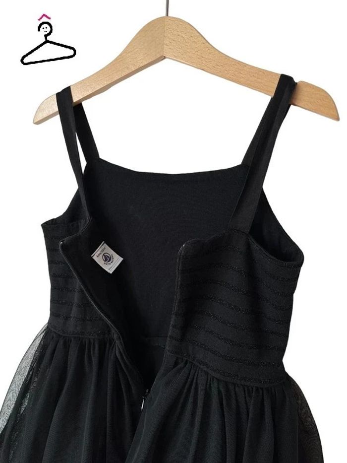 Superbe robe noire bi-matière à bretelles - Petit Bateau 6 ans (114cm) - photo numéro 5