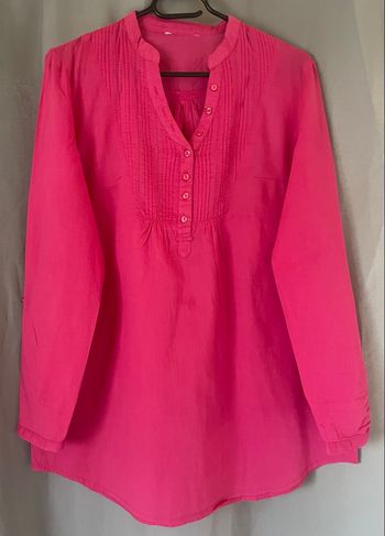 Haut rose fuchsia manches longues