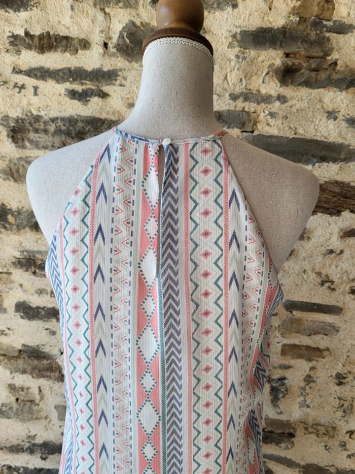 Robe sans manches à motifs rose écru bleu Lpb Taille M ou 38 - photo numéro 8