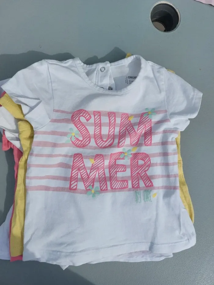 Lot 9 mois 6 t-shirts fille - photo numéro 5