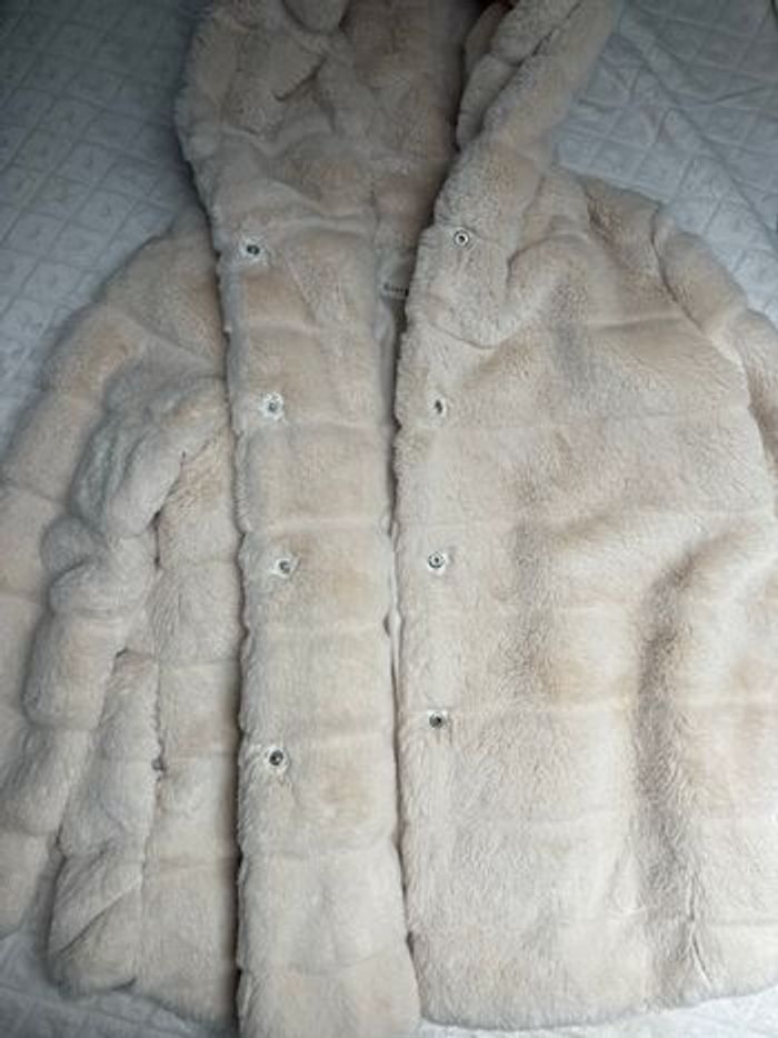 Veste fausse fourrure beige crème - photo numéro 5