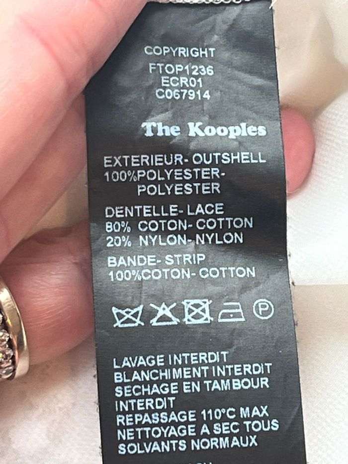 Blouse blanche et dentelle The Kooples XS - photo numéro 7