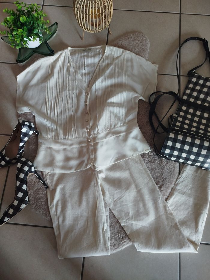 Pantalon chic coton lin MANGOi - photo numéro 10