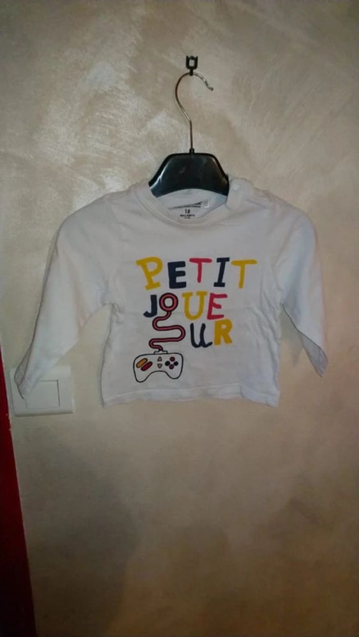 Tee shirt manches longues taille 18 mois Orchestra '' petit joueur '' - photo numéro 2