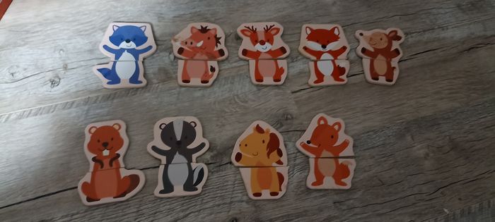 Petits animaux en bois aimantés