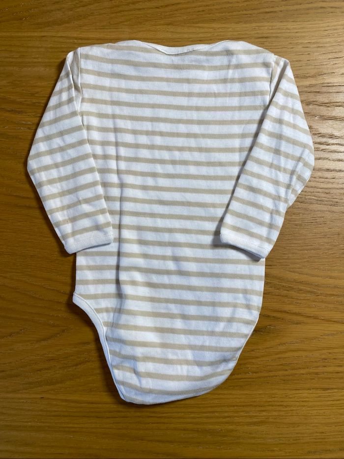 Armor Baby Body rayé beige et blanc Taille 12 mois - photo numéro 6