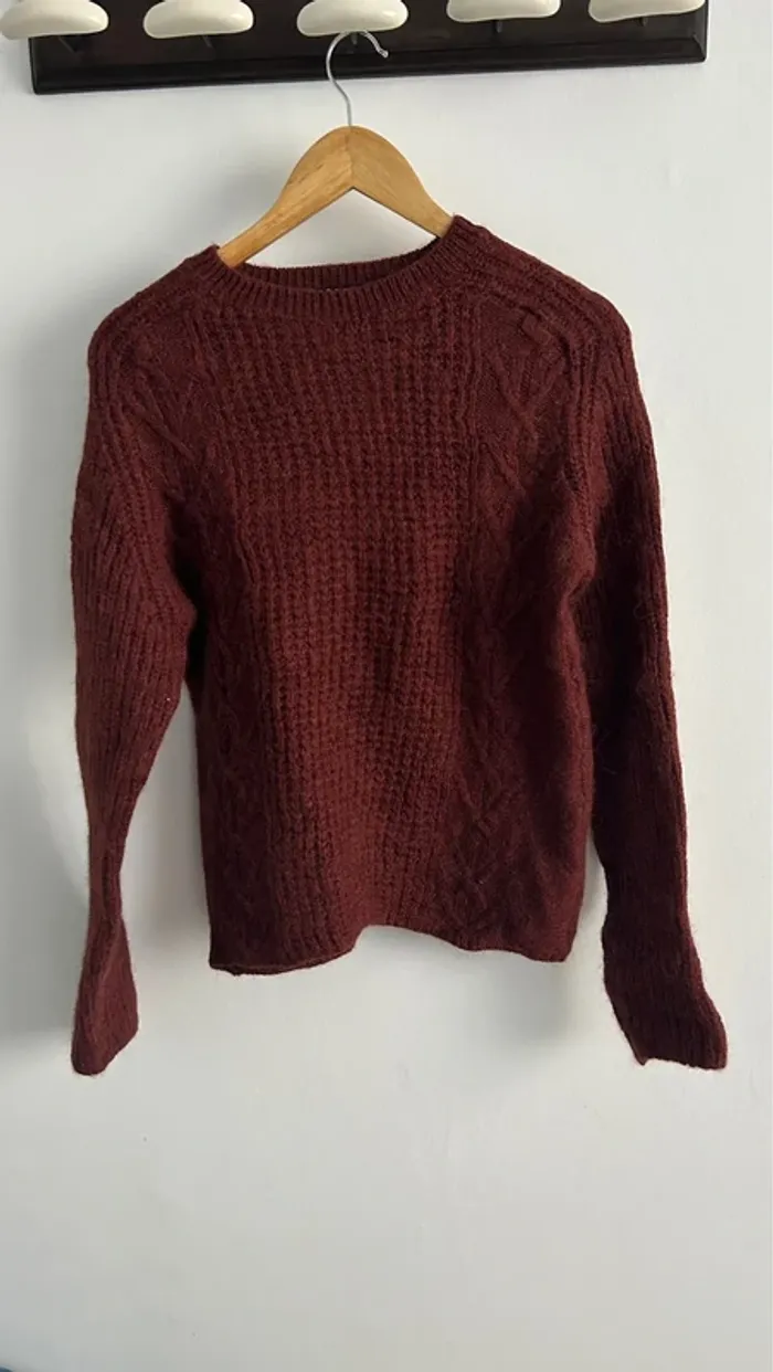 Pull Sisley marron bordeaux