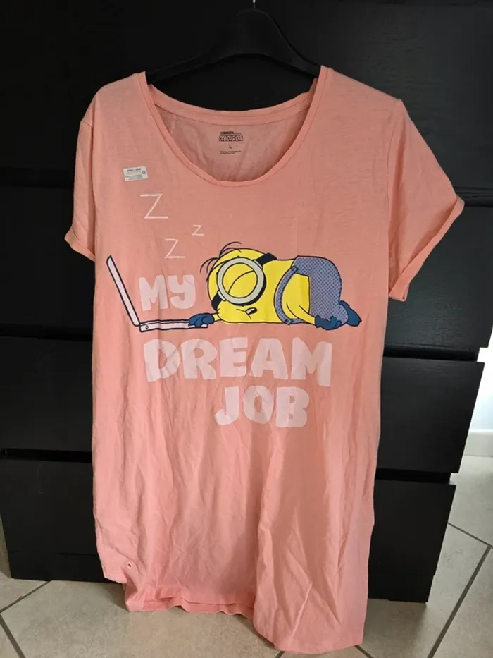 chemise de nuit rose Minions