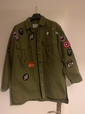 Veste en jean kaki