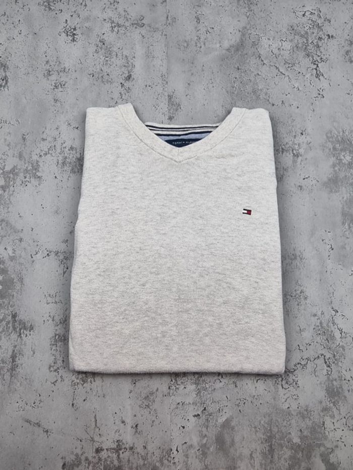 Pull col V Tommy Hilfiger gris clair, L Hommes - photo numéro 2