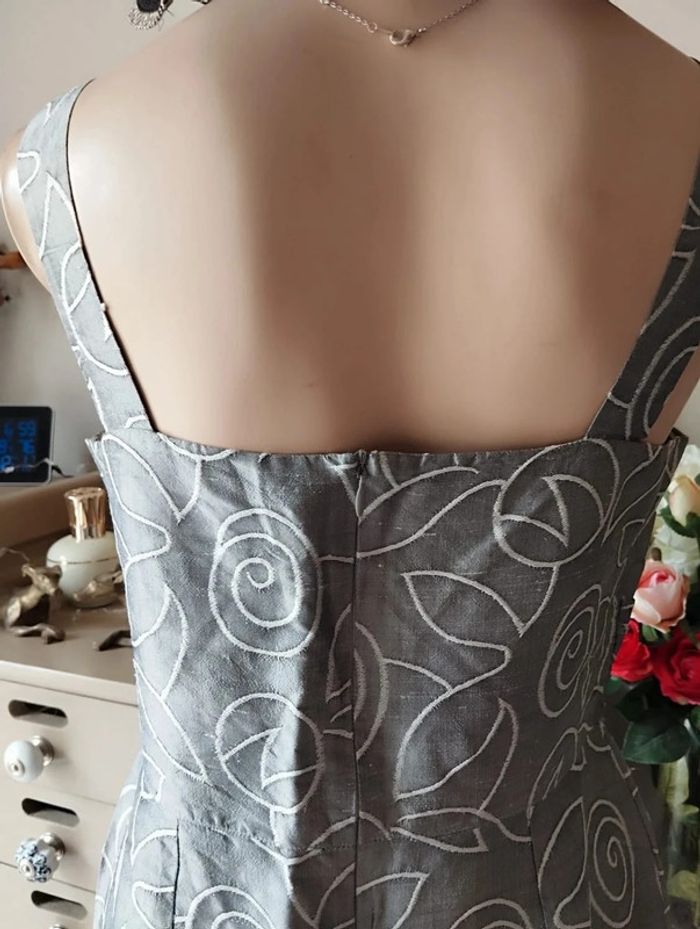 🌿Robe Drapée Motifs Fleuris Soie Sauvage T36/38🌿 - photo numéro 9