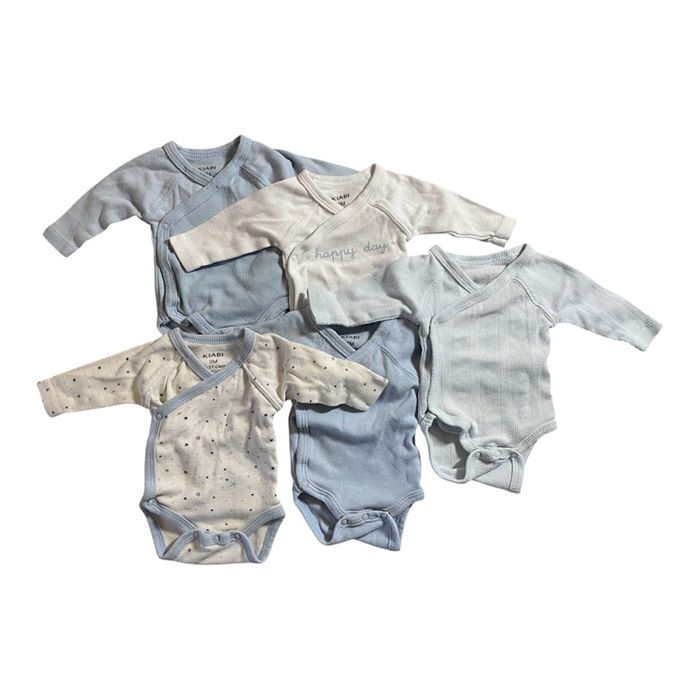Kiabi Lot de 5 Bodies bleu/blanc Taille Naissance