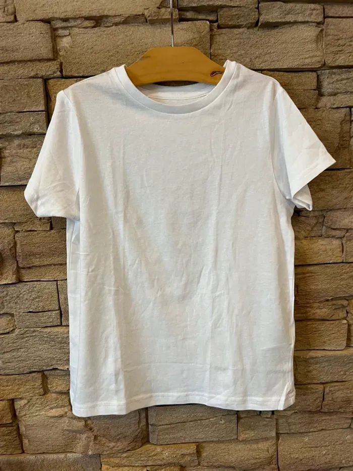 Tshirt blanc mixte, neuf, 9-10 ans