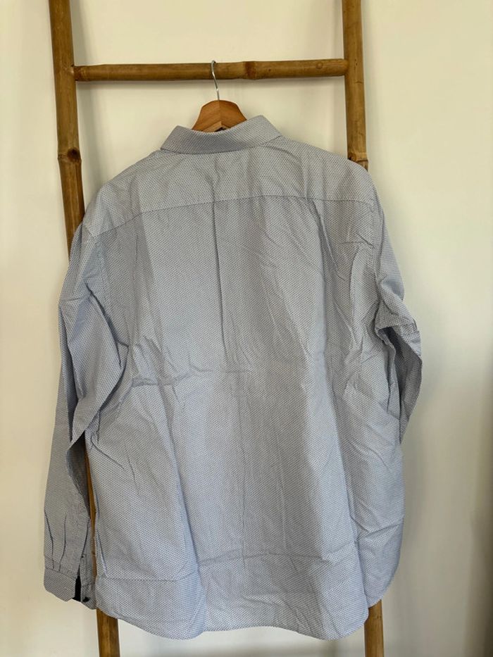 Chemise 100% coton blanche à motifs bleus celio taille XXL 45/46 - photo numéro 7