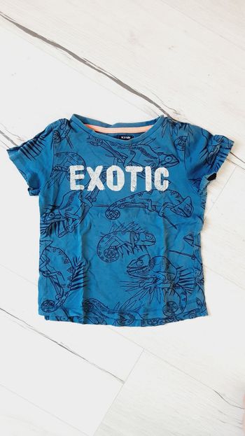 Vêtement garçon tee-shirt manches courtes caméléon bleu Kiabi 4 ans