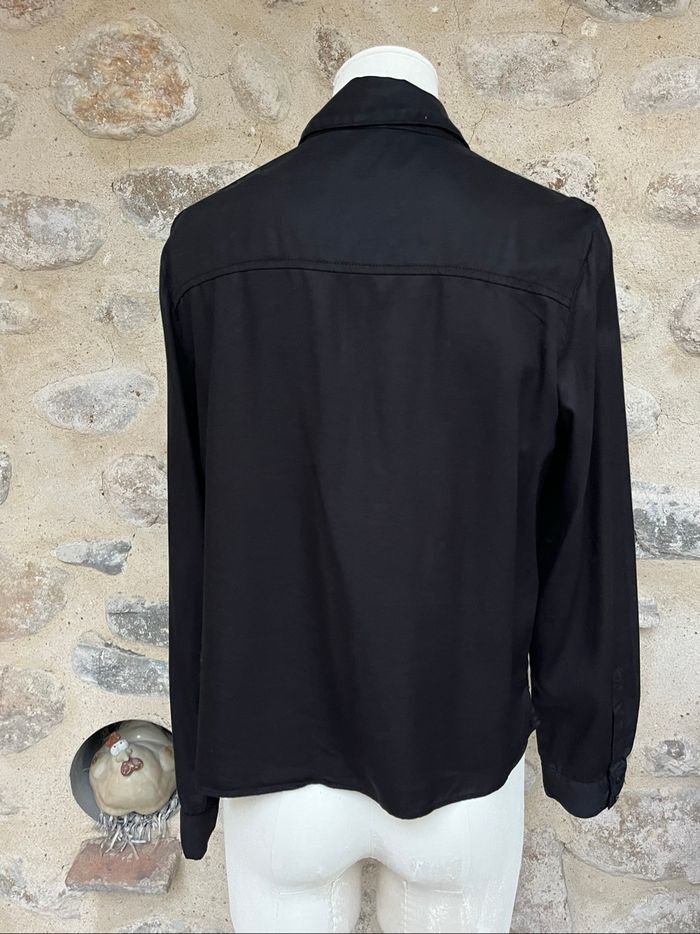 H&M - Chemise semi courte noire à boutons simple casual classique - photo numéro 2