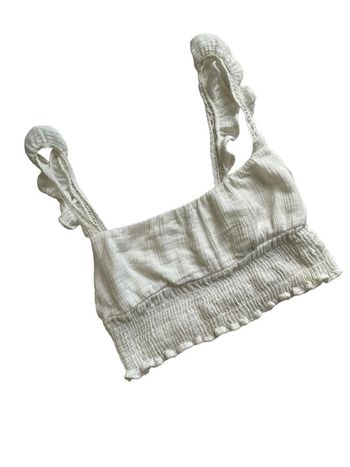 Crop top blanc à fines bretelles Pull&Bear taille M très bon état