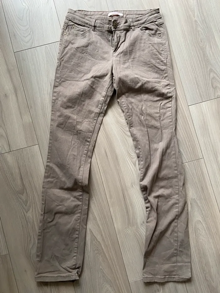 Pantalon Jean Camaïeu beige