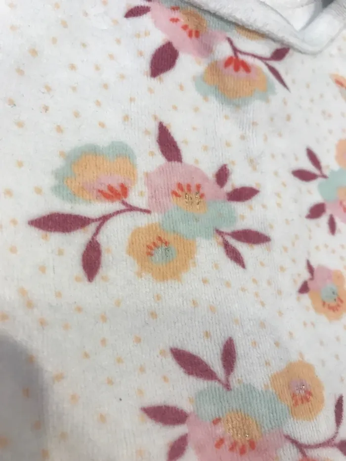 Pyjama velours écru fleurs 18 mois DPAM 🌸 - photo numéro 3