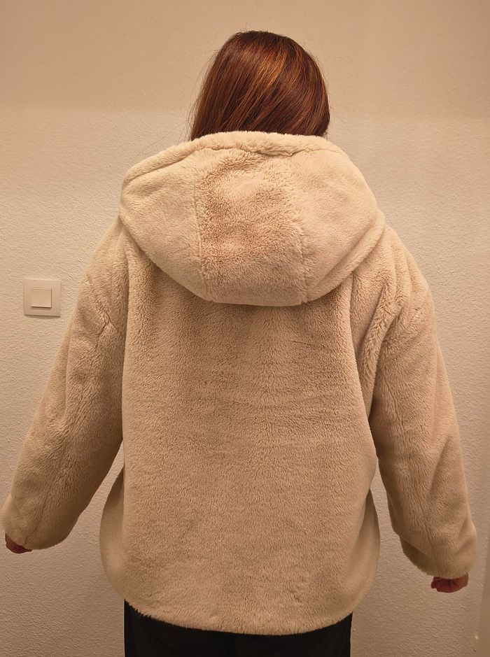 Veste à capuche Zara fausse fourrure Léger Beige Crème Taille xs - photo numéro 7