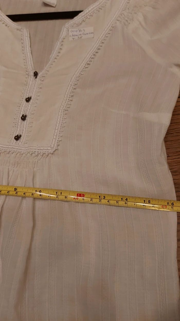Blouse blanche Camaieu t 38 - photo numéro 10