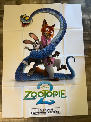 Affiche Cinema Grand format dessin anime Zootopie 2 teaser, préventive, déco, décoration, chambre, enfants