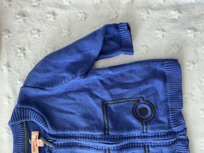 gilet zippé bleu impression devant 6 mois du pareil au même - photo numéro 5