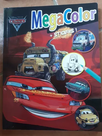 Livre à colorier avec stickers Cars 3