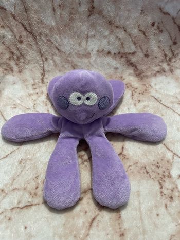 Doudou peluche pieuvre poulpe mauve violet Mots d’enfants