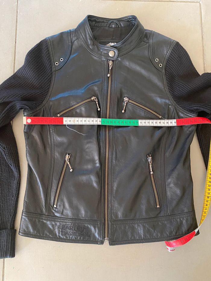 Blouson Harley Davidson en cuir noit taille S - photo numéro 15