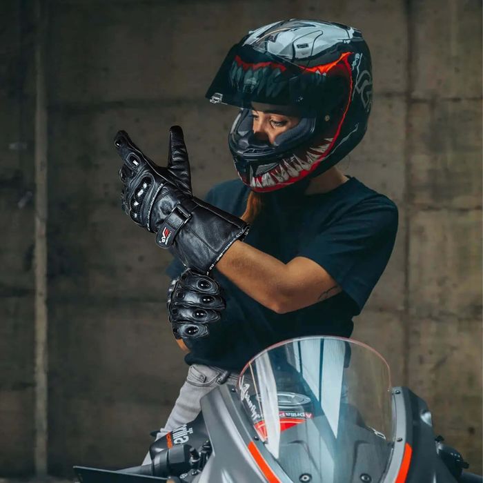 [NEUF] Gants de Moto en Cuir Imperméables avec Coques Rigides, Taille L - photo numéro 7